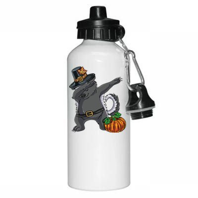 Dabbing Pilgrim Honey Badger Thanksgiving Gift Aluminum Water Bottle 