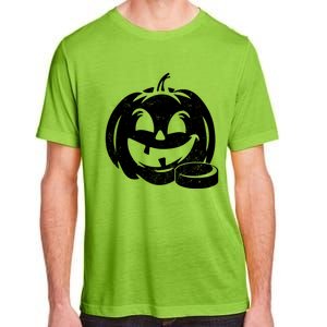 Distressed Pumpkin Hockey Halloween Hockey Player Gift Adult ChromaSoft Performance T-Shirt