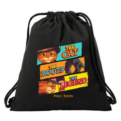 Dreamworks Puss In Boots The Last Wish Logo Panels Drawstring Bag