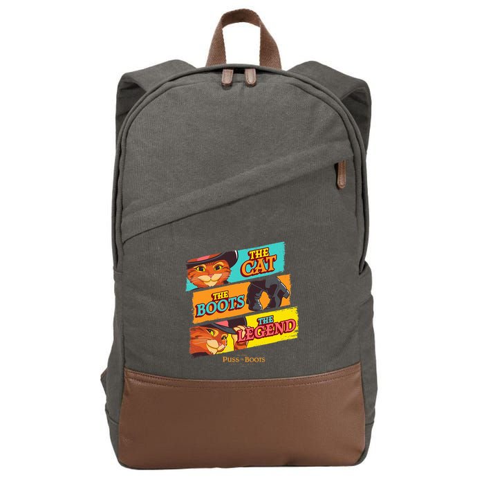 Dreamworks Puss In Boots The Last Wish Logo Panels Cotton Canvas Backpack