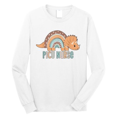 Dinosaur Pediatric ICU Nurse PICU RN Crew Nurse Graduation Long Sleeve Shirt