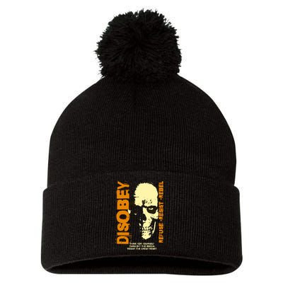 Disobey Politically Incorrect Resist The Great Reset Pom Pom 12in Knit Beanie