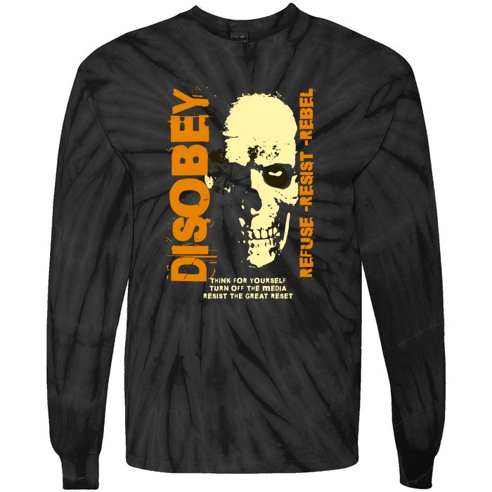 Disobey Politically Incorrect Resist The Great Reset Tie-Dye Long Sleeve Shirt