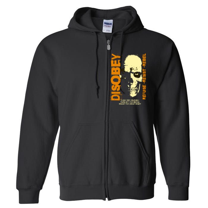 Disobey Politically Incorrect Resist The Great Reset Full Zip Hoodie