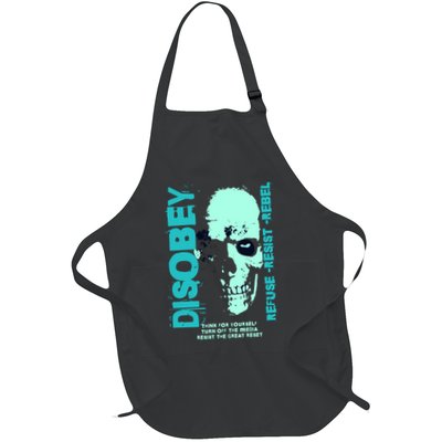 Disobey Politically Incorrect Resist The Great Reset Full-Length Apron With Pockets