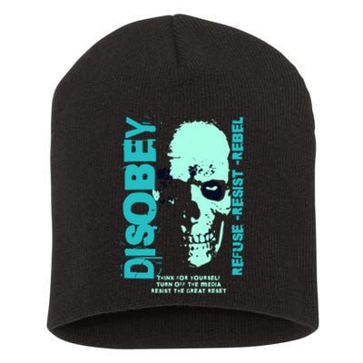 Disobey Politically Incorrect Resist The Great Reset Short Acrylic Beanie