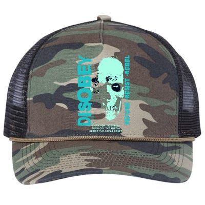 Disobey Politically Incorrect Resist The Great Reset Retro Rope Trucker Hat Cap