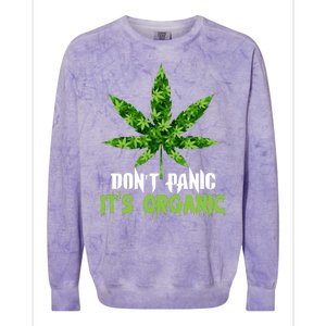 Don't Panic It's Organic Medical Marijuana Colorblast Crewneck Sweatshirt