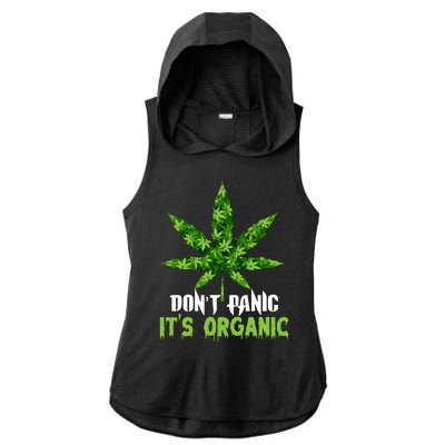 Don't Panic It's Organic Medical Marijuana Ladies PosiCharge Tri-Blend Wicking Draft Hoodie Tank