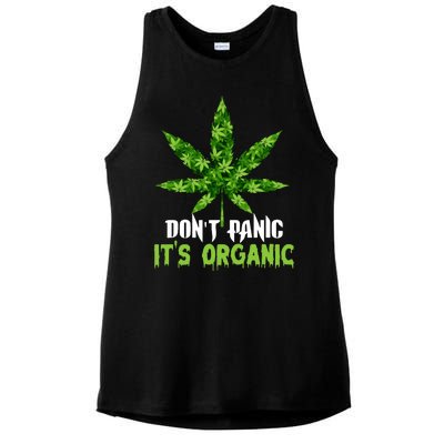 Don't Panic It's Organic Medical Marijuana Ladies PosiCharge Tri-Blend Wicking Tank