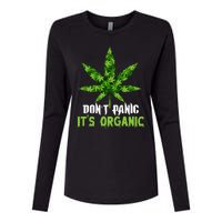 Don't Panic It's Organic Medical Marijuana Womens Cotton Relaxed Long Sleeve T-Shirt