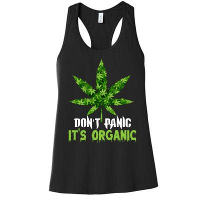 Don't Panic It's Organic Medical Marijuana Women's Racerback Tank