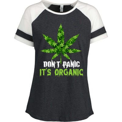 Don't Panic It's Organic Medical Marijuana Enza Ladies Jersey Colorblock Tee