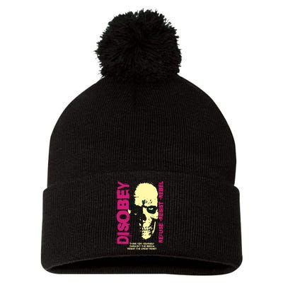 Disobey Politically Incorrect Resist The Great Reset Pom Pom 12in Knit Beanie