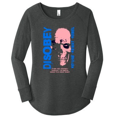 Disobey Politically Incorrect Resist The Great Reset Women's Perfect Tri Tunic Long Sleeve Shirt