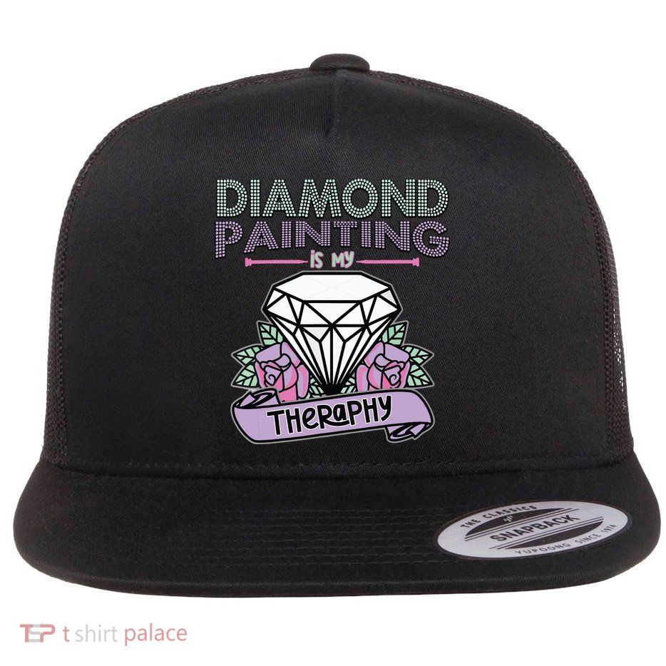 Diamond Painting Is My Therapy Diamond Painting Gifts Flatbill Hat