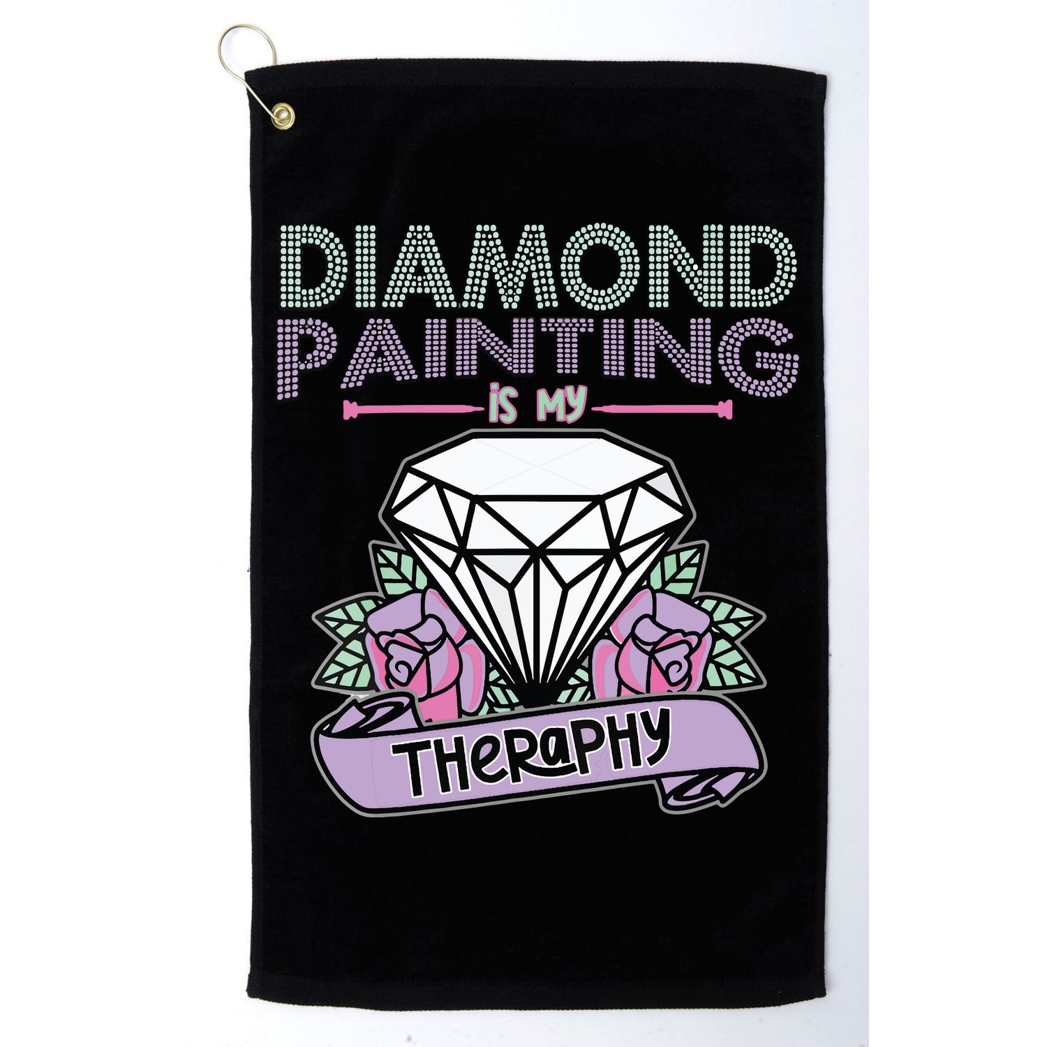 Diamond Painting Is My Therapy Diamond Painting Gifts Golf Towel