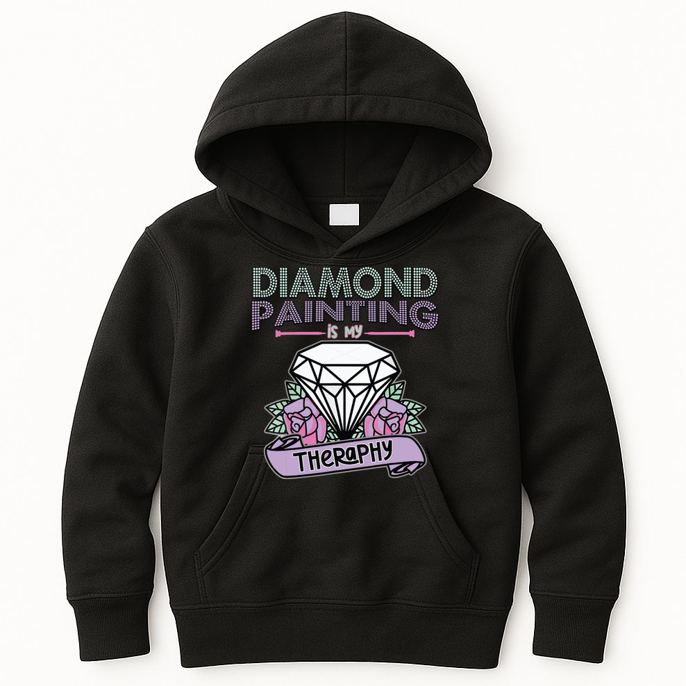 Diamond Painting Is My Therapy Diamond Painting Gifts Kids Hoodie