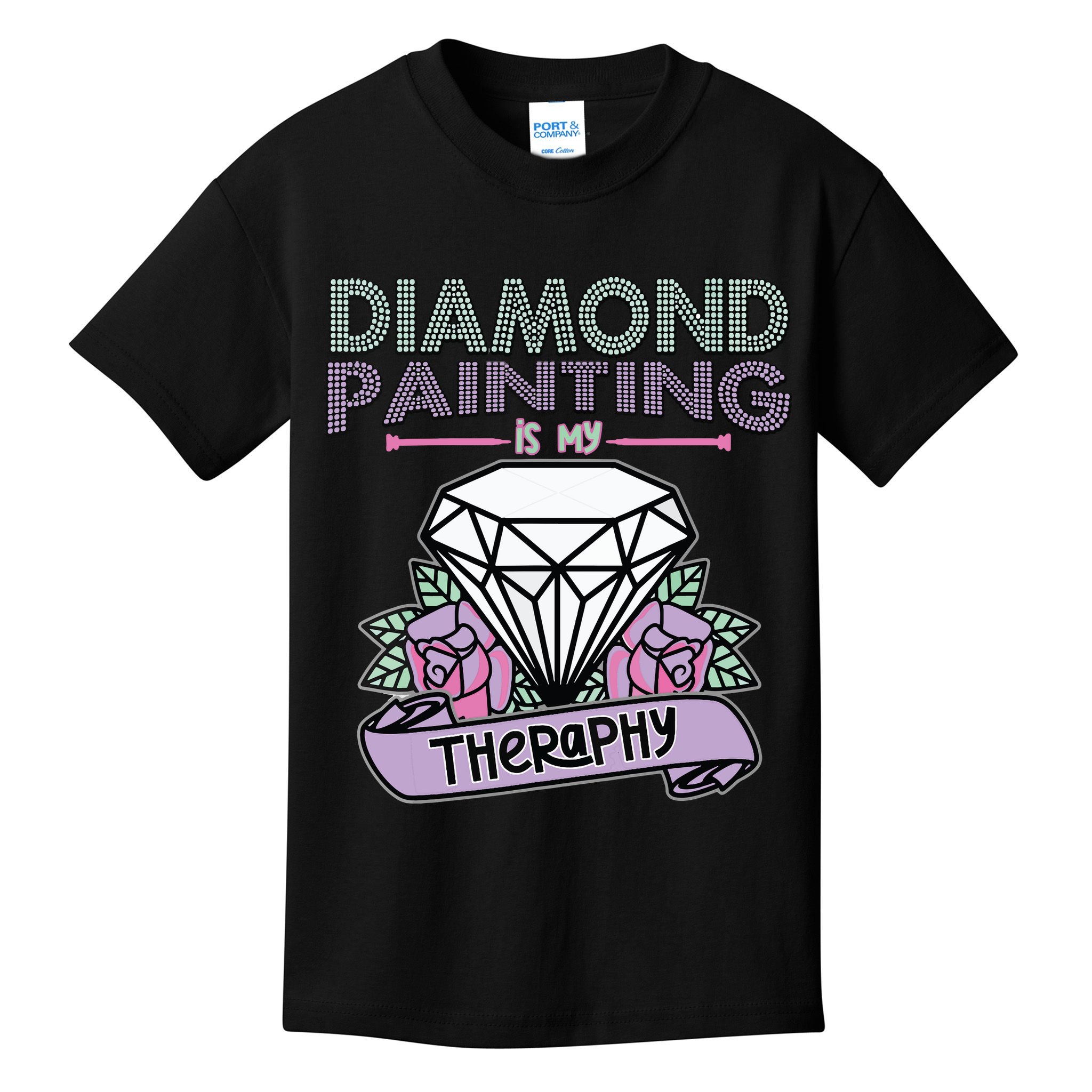 Diamond Painting Is My Therapy Diamond Painting Gifts Kids T-Shirt