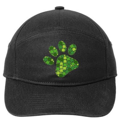 Dog Paw Irish Lucky Green Shamrock Clover St Patricks Day Gift 7-Panel Snapback Hat