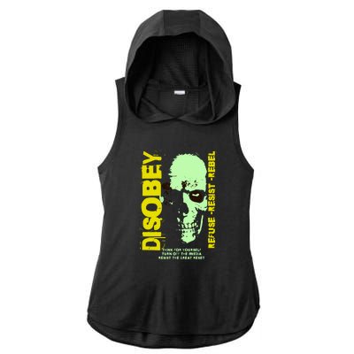 Disobey Politically Incorrect Resist The Great Reset Ladies PosiCharge Tri-Blend Wicking Draft Hoodie Tank