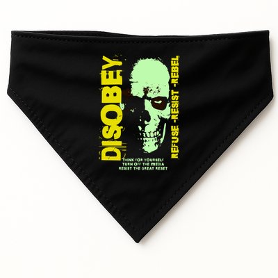 Disobey Politically Incorrect Resist The Great Reset USA-Made Doggie Bandana