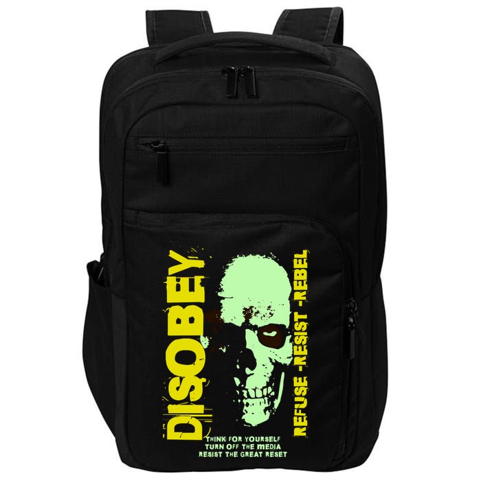 Disobey Politically Incorrect Resist The Great Reset Impact Tech Backpack