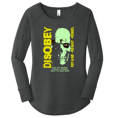 Disobey Politically Incorrect Resist The Great Reset Women's Perfect Tri Tunic Long Sleeve Shirt