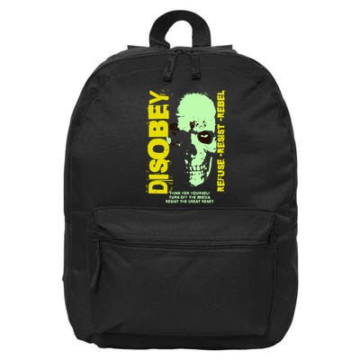 Disobey Politically Incorrect Resist The Great Reset 16 in Basic Backpack