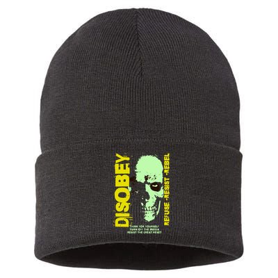 Disobey Politically Incorrect Resist The Great Reset Sustainable Knit Beanie