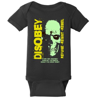 Disobey Politically Incorrect Resist The Great Reset Baby Bodysuit