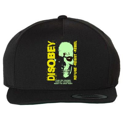 Disobey Politically Incorrect Resist The Great Reset Wool Snapback Cap