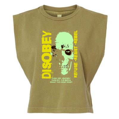 Disobey Politically Incorrect Resist The Great Reset Garment-Dyed Women's Muscle Tee