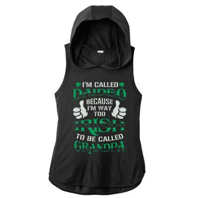 Daideo Proud Irish Grandpa Saint Patrick's Day Ladies PosiCharge Tri-Blend Wicking Draft Hoodie Tank