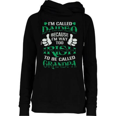 Daideo Proud Irish Grandpa Saint Patrick's Day Womens Funnel Neck Pullover Hood