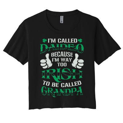 Daideo Proud Irish Grandpa Saint Patrick's Day Women's Crop Top Tee