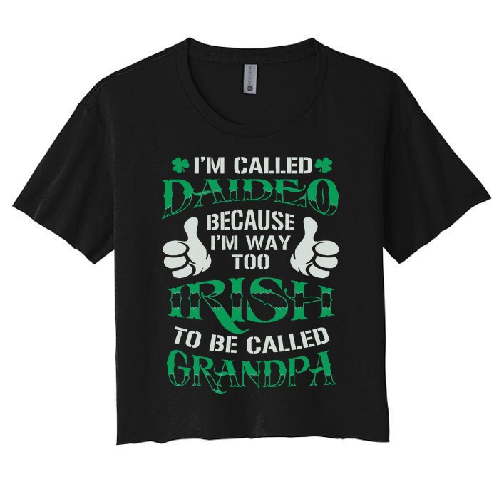 Daideo Proud Irish Grandpa Saint Patrick's Day Women's Crop Top Tee