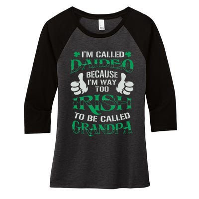 Daideo Proud Irish Grandpa Saint Patrick's Day Women's Tri-Blend 3/4-Sleeve Raglan Shirt