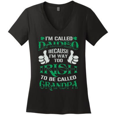 Daideo Proud Irish Grandpa Saint Patrick's Day Women's V-Neck T-Shirt