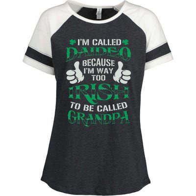 Daideo Proud Irish Grandpa Saint Patrick's Day Enza Ladies Jersey Colorblock Tee