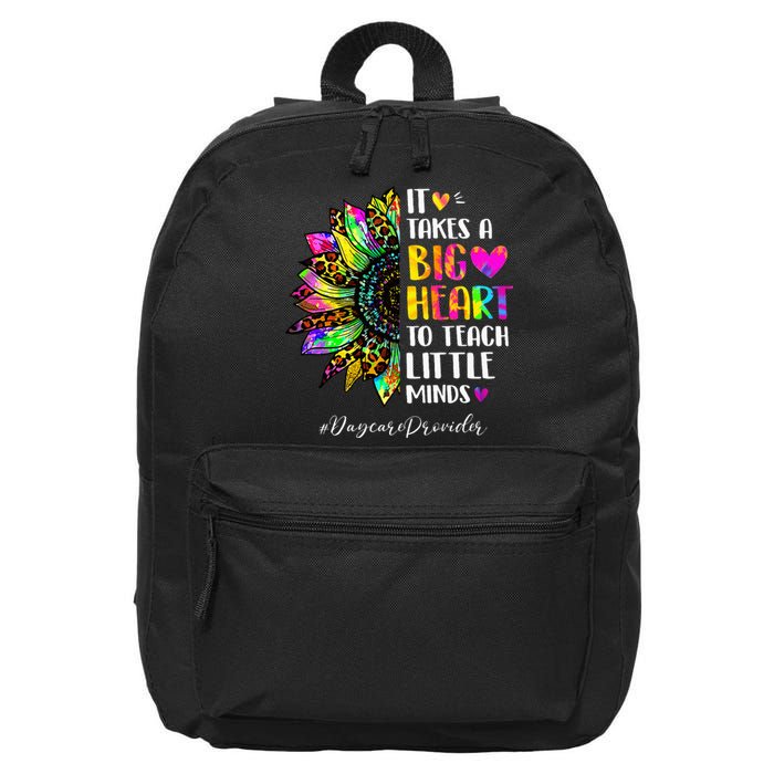 Daycare Provider It Takes A Big Heart To Shape Little Minds 16 in Basic Backpack