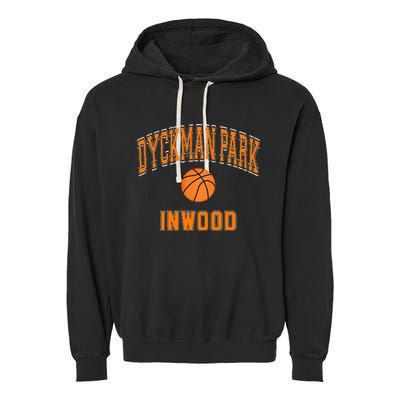 Dyckman Park Inwood Text Basketball Orange Print Garment-Dyed Fleece Hoodie