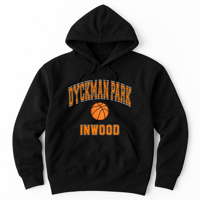 Dyckman Park Inwood Text Basketball Orange Print Hoodie