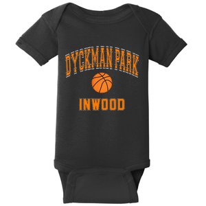 Dyckman Park Inwood Text Basketball Orange Print Baby Bodysuit