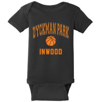 Dyckman Park Inwood Text Basketball Orange Print Baby Bodysuit