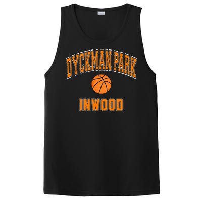 Dyckman Park Inwood Text Basketball Orange Print PosiCharge Competitor Tank