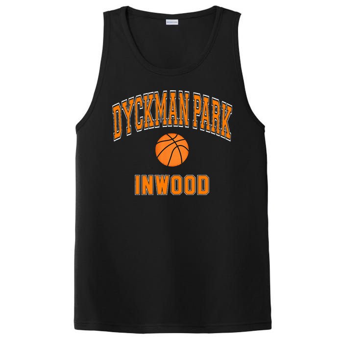 Dyckman Park Inwood Text Basketball Orange Print PosiCharge Competitor Tank