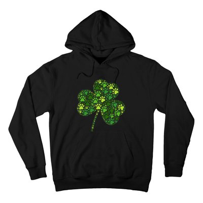 Dog Paw Irish Lucky Green Shamrock Clover St Patricks Day Hoodie