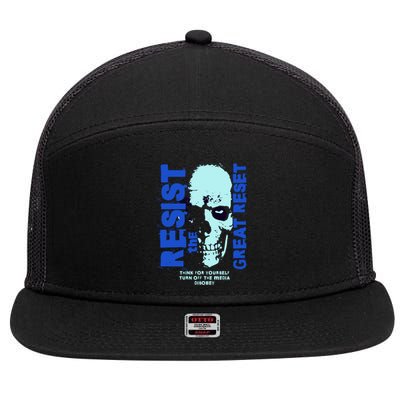 Disobey Politically Incorrect Resist The Great Reset 7 Panel Mesh Trucker Snapback Hat