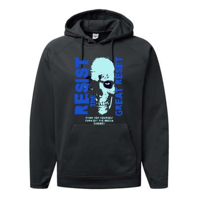 Disobey Politically Incorrect Resist The Great Reset Performance Fleece Hoodie